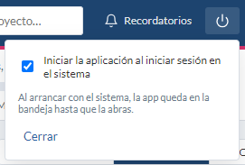 Opción de iniciar la aplicación con el sistema